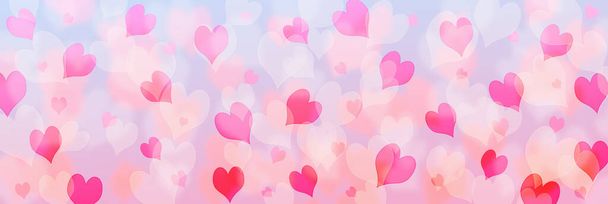 Día de San Valentín o fondo de boda con corazones. Decorativo, romántico amor fondo bokeh. ilustración 3d. - Foto, imagen