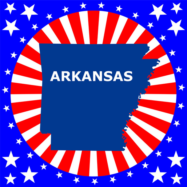 Карта американского штата Арканзас
 - Вектор,изображение