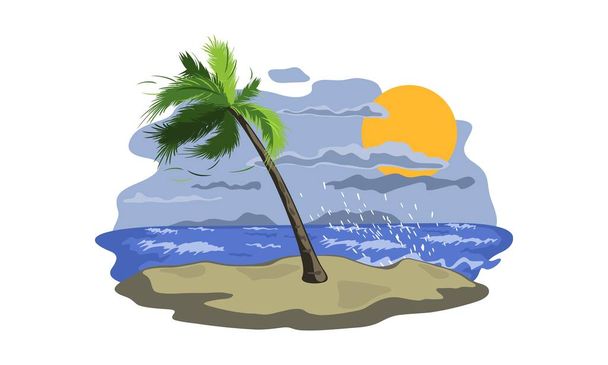 Desenhos animados tempestuoso ilha tempo - Vetor, Imagem