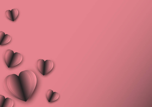 Бесшовный рисунок с розовыми сердцами. Концепция Дня Святого Валентина. Элемент дизайна для веб-баннеров, плакатов, поздравительных открыток, обоев, фонов, панелей. Векторная иллюстрация на черном фоне. - Фото, изображение