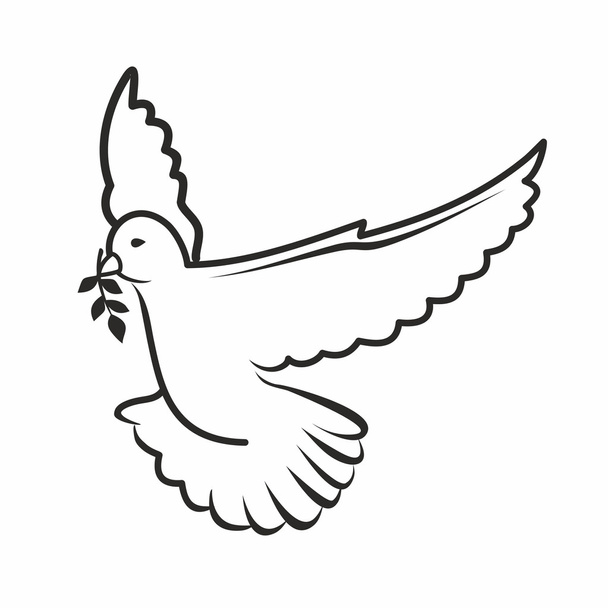  black outline of a dove - Vector, Image