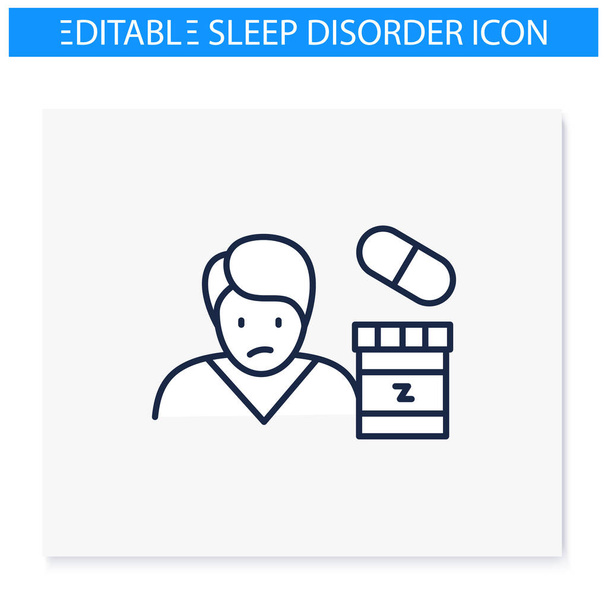 Píldoras para dormir línea icono - Vector, Imagen