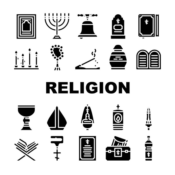 Релігія Свята молитва колекція ікон набір Векторні
 - Вектор, зображення