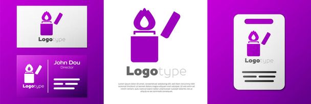 Logotype Világító ikon elszigetelt fehér alapon. Logó tervezési sablon elem. Vektor. - Vektor, kép