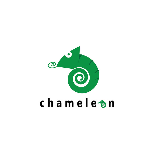 Caméléon logo mignon illustration de couleur vecteur de conception - Vecteur, image