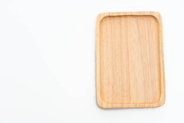wooden tray or plate isolated on white background - Foto, immagini