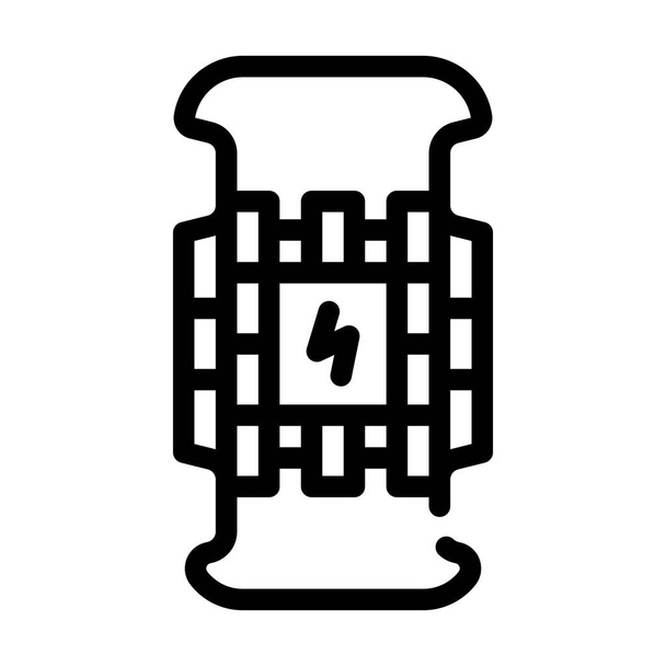 batterijen van elektrische auto lijn pictogram vector illustratie - Vector, afbeelding