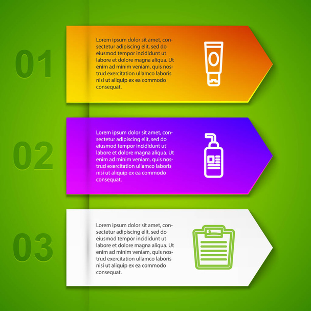 Set line Cream or lotion cosmetic tube,  and Bathroom scales. Business infographic template. Vector - Vector, Image