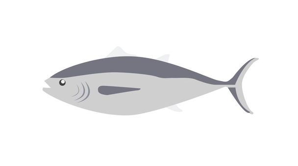 Ilustração Isolada de Vetor de um Peixe. Ilustração ou ícone de peixe cinzento - Vetor, Imagem