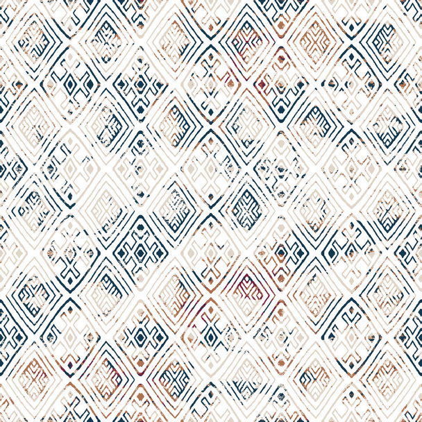 Patrón kilim ikat geométrico con textura grunge - Foto, imagen