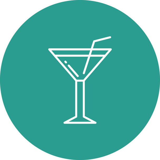 Векторное изображение иконки коктейля. Можно также использовать для еды и напитков. Подходит для использования в веб-приложениях, мобильных приложениях и печатных СМИ. - Вектор,изображение