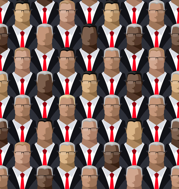 Business men in formal suits, politicians, managers, office workers, deputies, businessmen, bankers. Vector illustration, seamless background - Vector, Image
