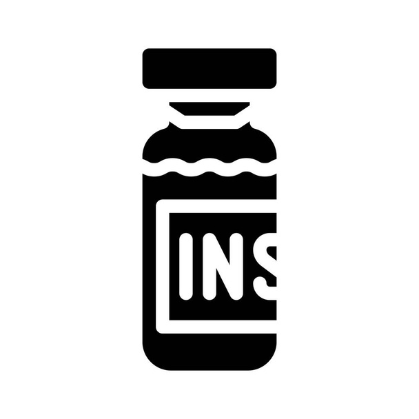 illustrazione vettoriale dell'icona del glifo del flacone del medicinale dell'insulina - Vettoriali, immagini