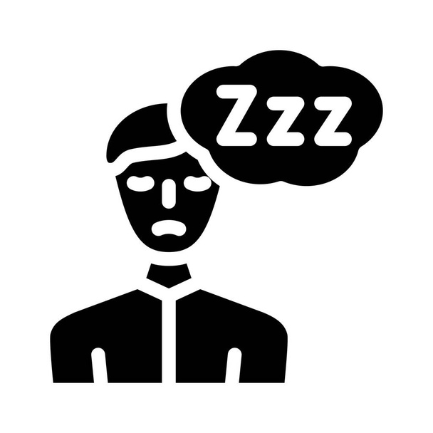sleepiness diabetes symptom glyph icon vector illustration - ベクター画像