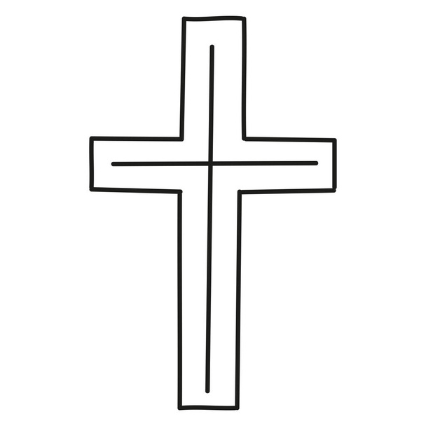 cross doodle style easter symbol - Vector, Image