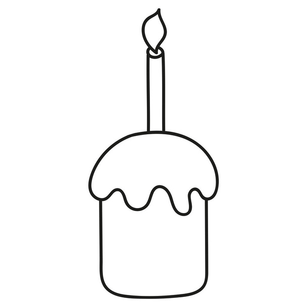 gâteau de Pâques dans le style doodle - Vecteur, image