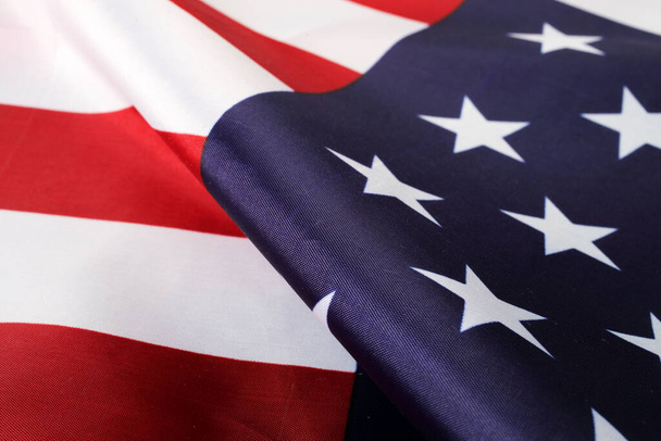 Amerikaanse vlag close-up, selectieve focus - Foto, afbeelding