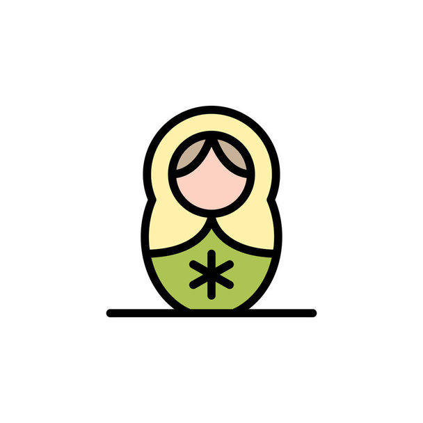Moederdag matroesjka outline icoon. Element van moeder dag illustratie icoon. Tekens en symbolen kunnen worden gebruikt voor web, logo, mobiele app, UI, UX op witte achtergrond - Vector, afbeelding