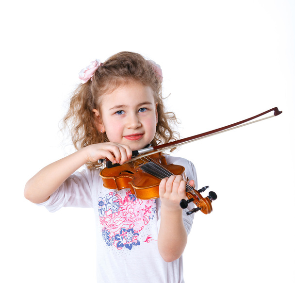 Girl little violinist - Valokuva, kuva