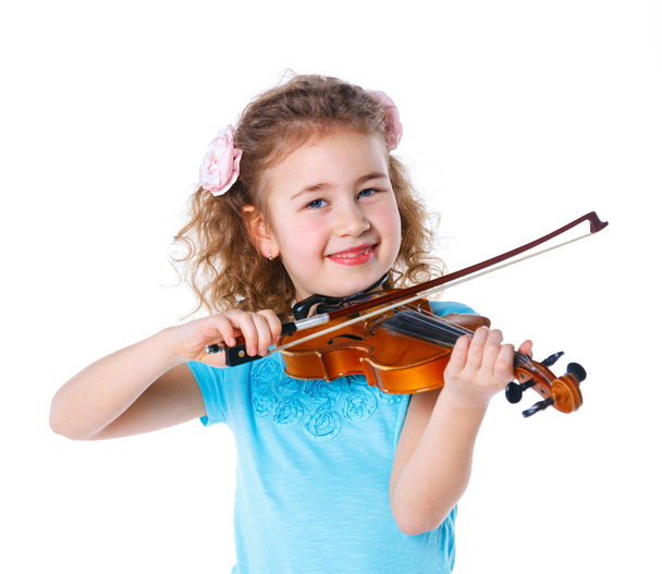 Girl little violinist - Foto, Bild