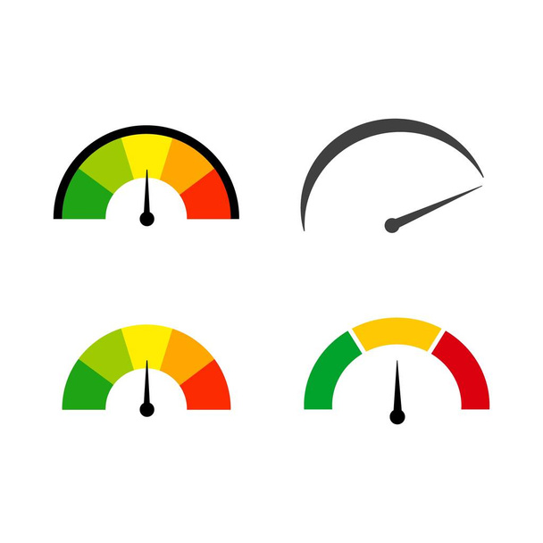 Sebességmérő ikon szimbólumvektorkészlete - Vektor, kép
