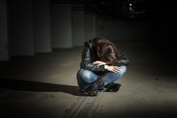 depressziós tizenéves lány - Fotó, kép