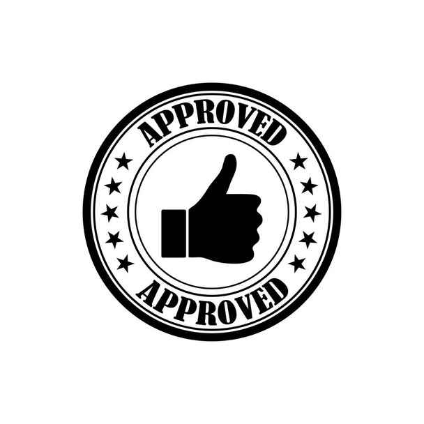 Approved stamp vector icon. Approved rubber stamp - Vector, Image