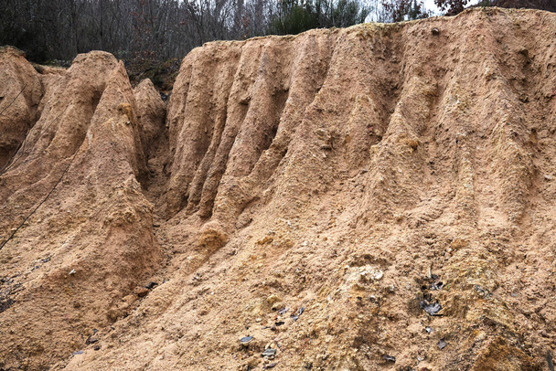 large gullies from clay soil erosion - Photo, Image