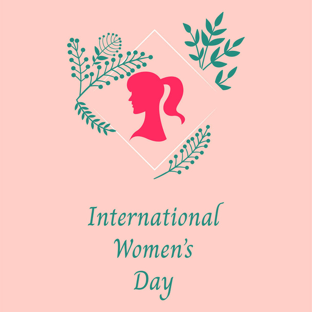 Plakat zum Internationalen Frauentag. Frauenunterschrift. Einfache Designvorlage. Happy Mother 's Day. Vektorillustration von Eps 10 - Vektor, Bild