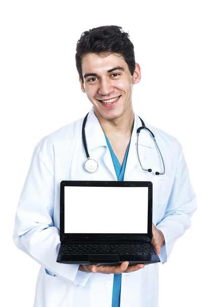 médico con un ordenador
 - Foto, Imagen