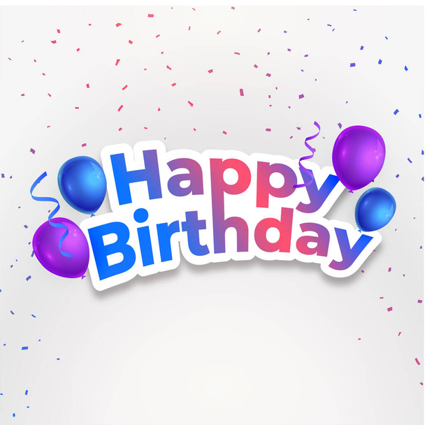 Happy birthday celebration background with falling confetti - Вектор,изображение