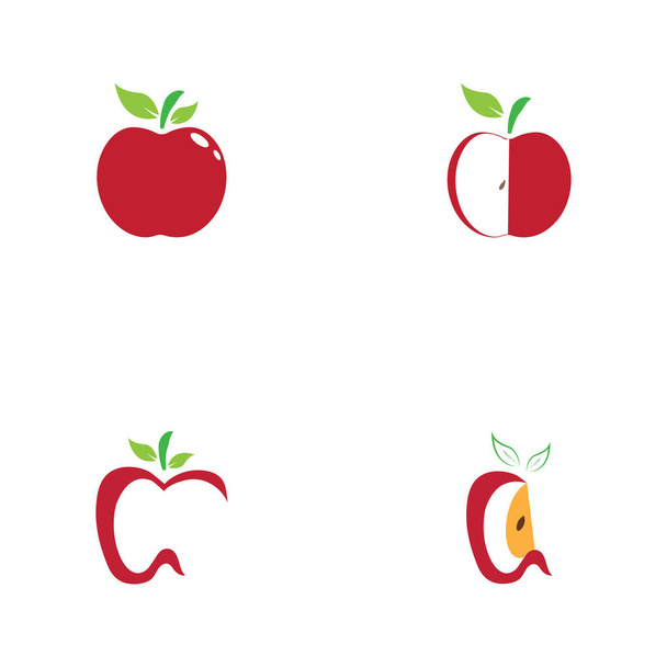 zestaw Apple wektor ilustracji projekt ikona szablon logo - Wektor, obraz