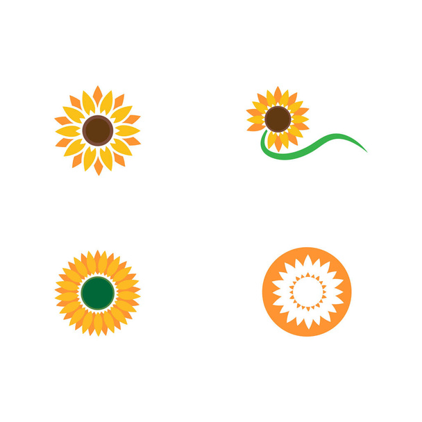 Set Sun Flower Logo Plantilla vector icono ilustración diseño - Vector, Imagen