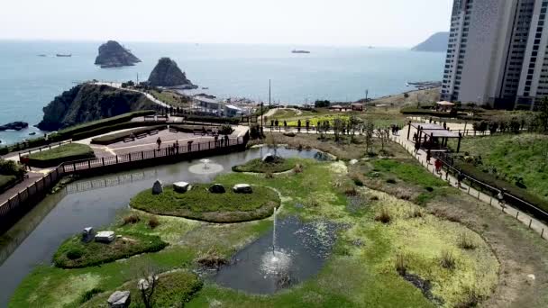 Spring of Haemaji Park in Oryukdo, Busan, South Korea, Asia. - Footage, Video
