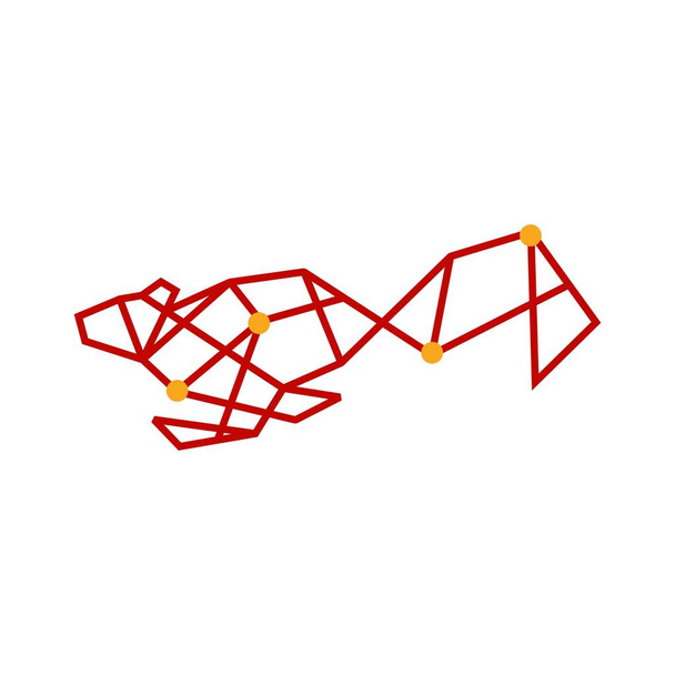 geometryczna wiewiórka wielokątna technologia połączenia logo wektor ikona ilustracja - Wektor, obraz