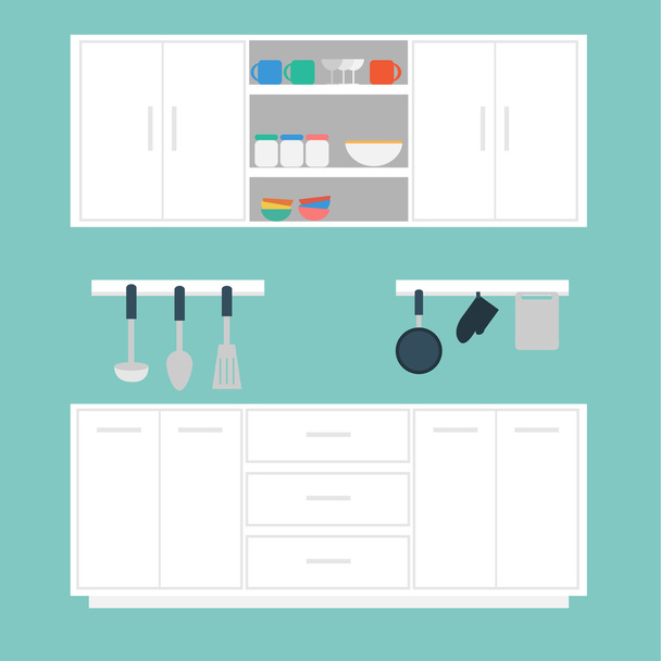 Vector of white Kitchen - Vector, Image