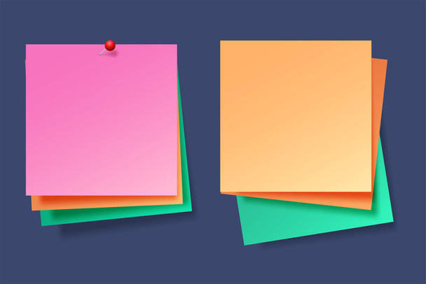 Colección de hojas de papel de diferentes colores - Vector, imagen