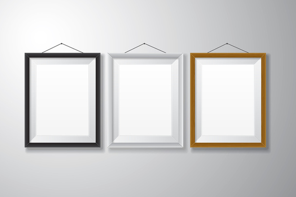 Picture Frames Black White Wooden - Vector, Image
