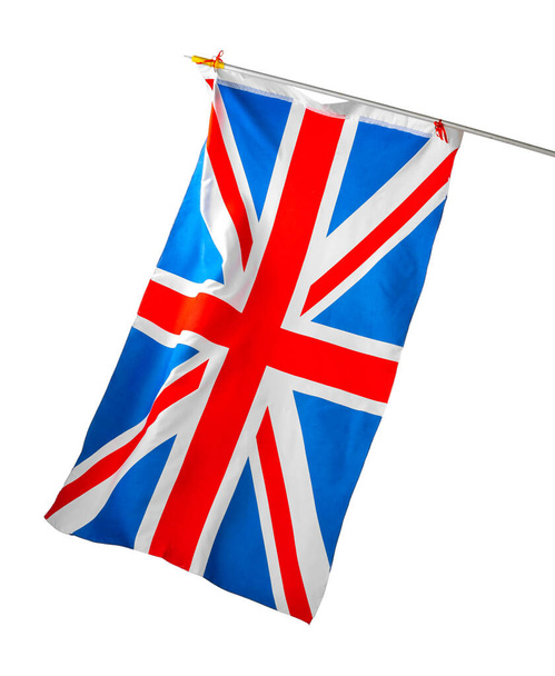 Flag of the United Kingdom isolated on white background - Fotoğraf, Görsel