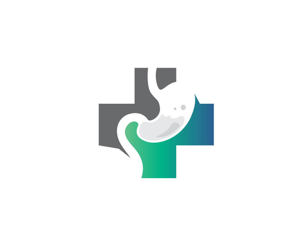 Maagzorg medisch kruis logo ontwerp inspiratie - Vector, afbeelding