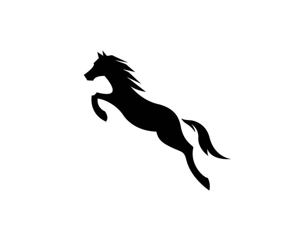 Cavallo nero salto logo design ispirazione - Vettoriali, immagini