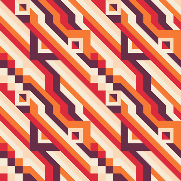 Background geometric design. Abstract seamless pattern in brown, orange, beige colors. Diagonal stripes and shapes. Concept banner. Vector illustration.  - Vector, Image