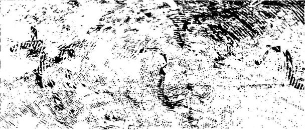 Sfondo angosciato in texture in bianco e nero con puntini, macchie, graffi e linee. Illustrazione astratta del vettore. - Vettoriali, immagini