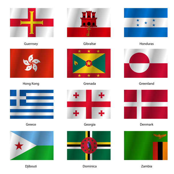 Establecer banderas de estados soberanos mundiales. Ilustración vectorial
. - Vector, Imagen
