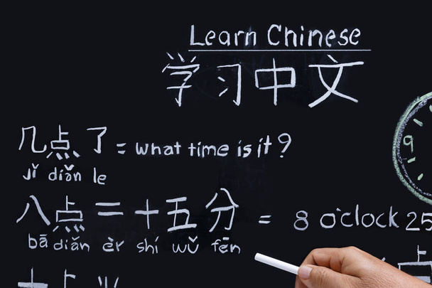 Μαθαίνοντας κινέζικο αλφάβητο "pinyin" στην τάξη. - Φωτογραφία, εικόνα