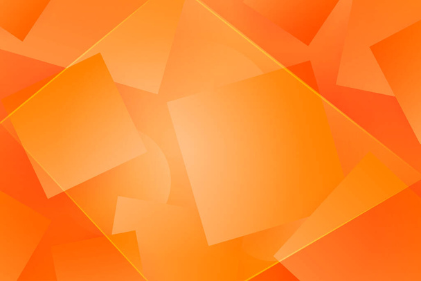 Abstrakcyjny design z kwadratów i okręgów, gradientowe żółte i pomarańczowe kolory. - Wektor, obraz