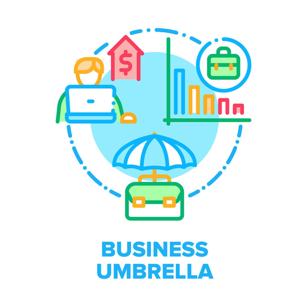 Business Umbrella Accessory Vector Concept Color - Vektor, obrázek