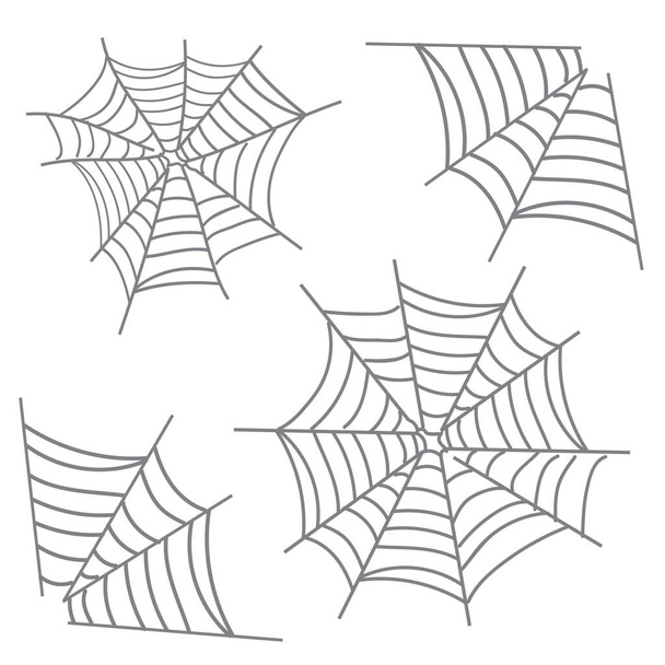 Spiderweb vector. Spooky corner arachnid for halloween - Vector, Image