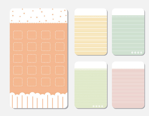 design elements for notebook, diary, stickers and other template.vector,illustration. - Vector, Image