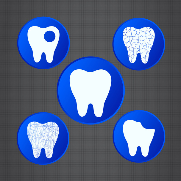 Zahnsymbole. Medizinische Ikonen. - Vektor, Bild